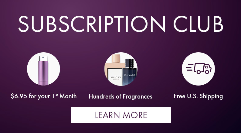 Purpl Lux subscription club $6.95 for your first month, hundreds of fragrances, free U.S. shipping, learn more
